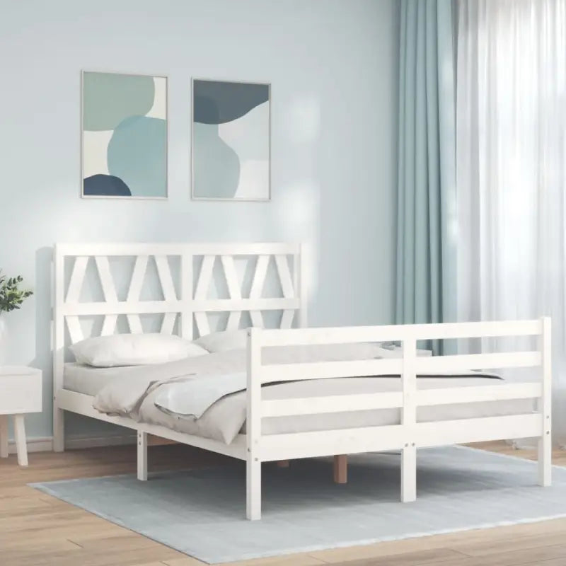 Massief grenenhouten bedframe voor comfortabele nachtrust - Wit / 120 x 190 cm - Bedden & bedframes
