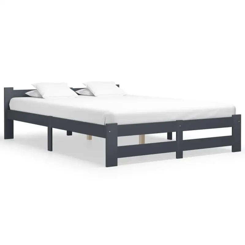 Massief Grenenhouten Bedframe voor een Elegante Slaapkamerstijl - Donkergrijs / 140 x 200 cm - Bedden & bedframes