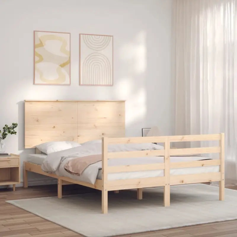 Massief grenenhouten bedframe voor een goede nachtrust en natuurlijk interieur - Naturel / 140 x 200 cm - Bedden &