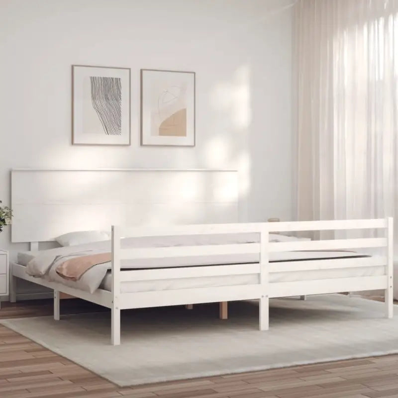 Massief grenenhouten bedframe voor een goede nachtrust en natuurlijk interieur - Wit / 180 x 200 cm - Bedden & bedframes
