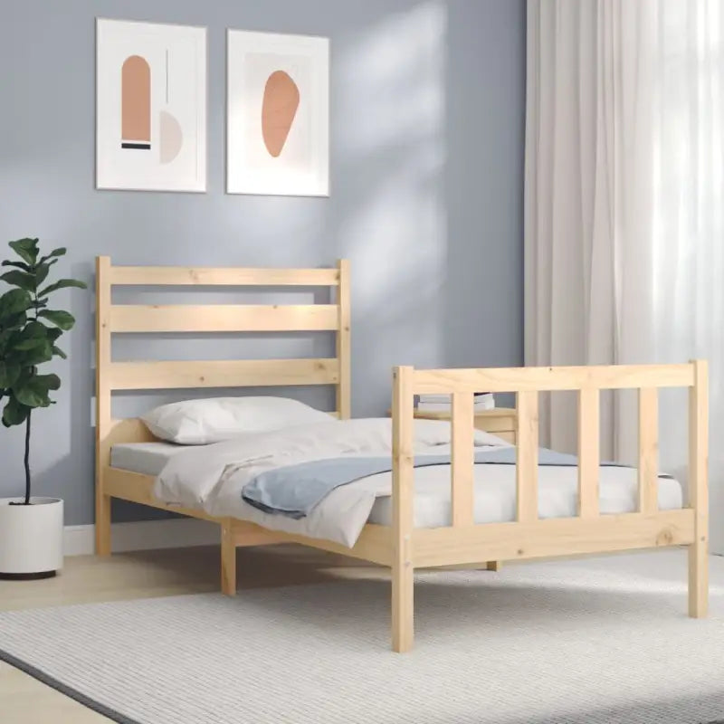 Massief grenenhouten bedframe voor een goede nachtrust en natuurlijke uitstraling - Naturel / 100 x 200 cm - Bedden &