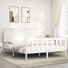 Massief grenenhouten bedframe voor een goede nachtrust en stijlvol interieur - Wit / 150 x 200 cm - Bedden & bedframes