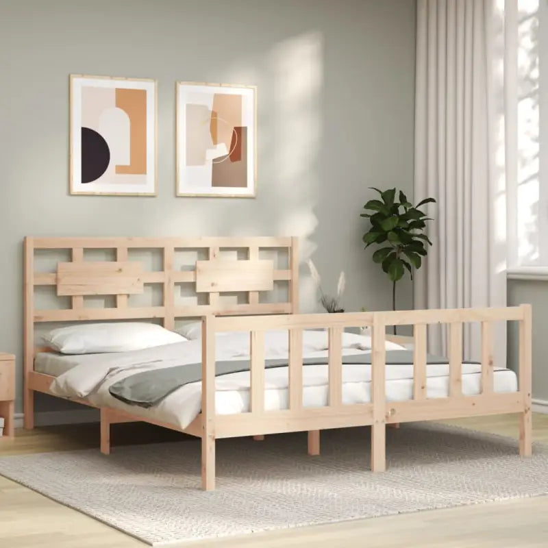 Massief grenenhouten bedframe voor een goede nachtrust - Naturel / 150 x 200 cm - Bedden & bedframes