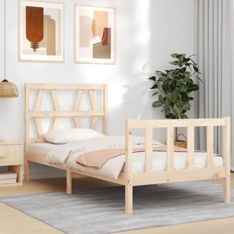 Massief Grenenhouten Bedframe voor een Goede Nachtrust - Naturel / 75 x 190 cm - Bedden & bedframes