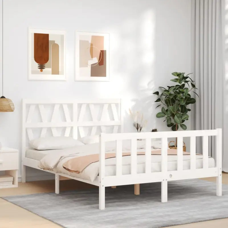 Massief Grenenhouten Bedframe voor een Goede Nachtrust - Wit / 120 x 200 cm - Bedden & bedframes