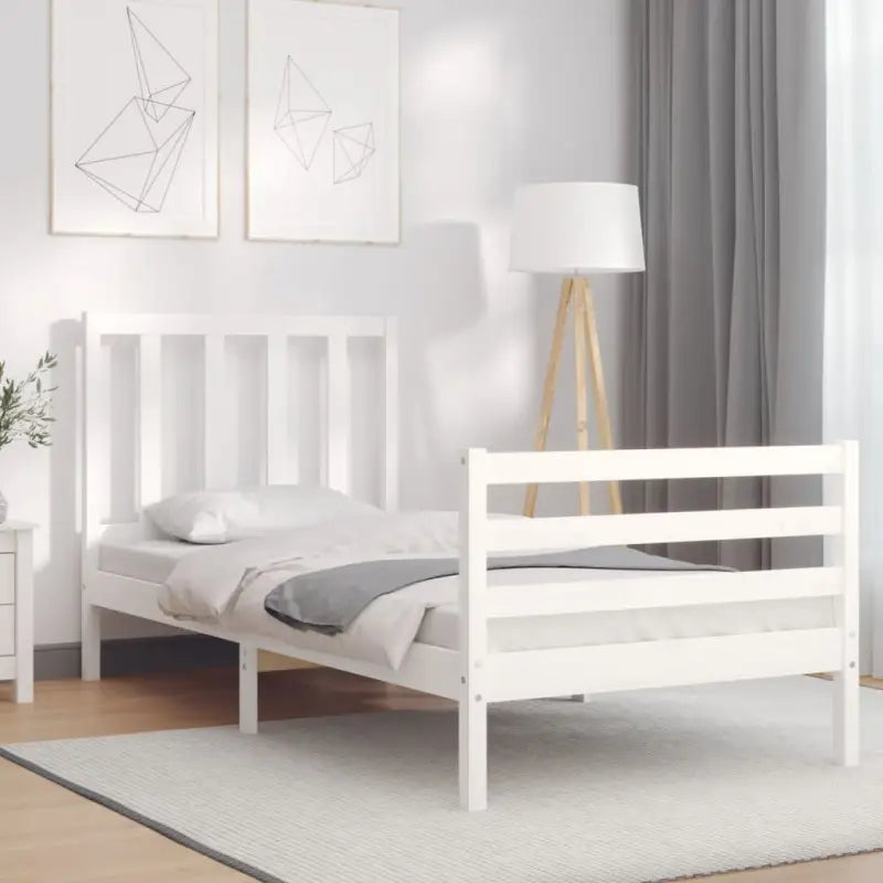 Massief grenenhouten bedframe voor een goede nachtrust - Wit / 75 x 190 cm - Bedden & bedframes