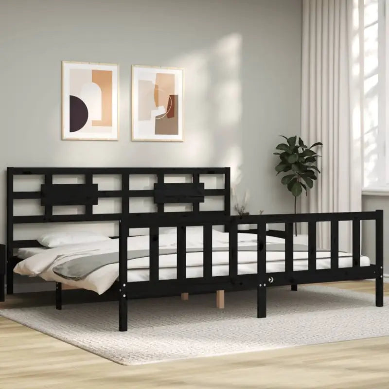 Massief grenenhouten bedframe voor een goede nachtrust - Zwart / 200 x 200 cm - Bedden & bedframes