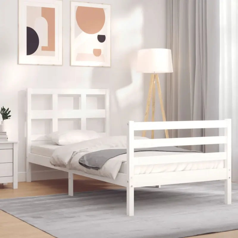 Massief grenenhouten bedframe voor een natuurlijke en comfortabele slaap - Wit / 90 x 190 cm - Bedden & bedframes