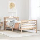 Massief Grenenhouten Bedframe voor een Natuurlijke en Decoratieve Slaapruimte - Naturel / 75 x 190 cm - Bedden &