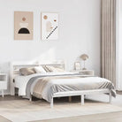 Massief Grenenhouten Bedframe voor een Natuurlijke en Decoratieve Slaapruimte - Wit / 135 x 190 cm - Bedden & bedframes