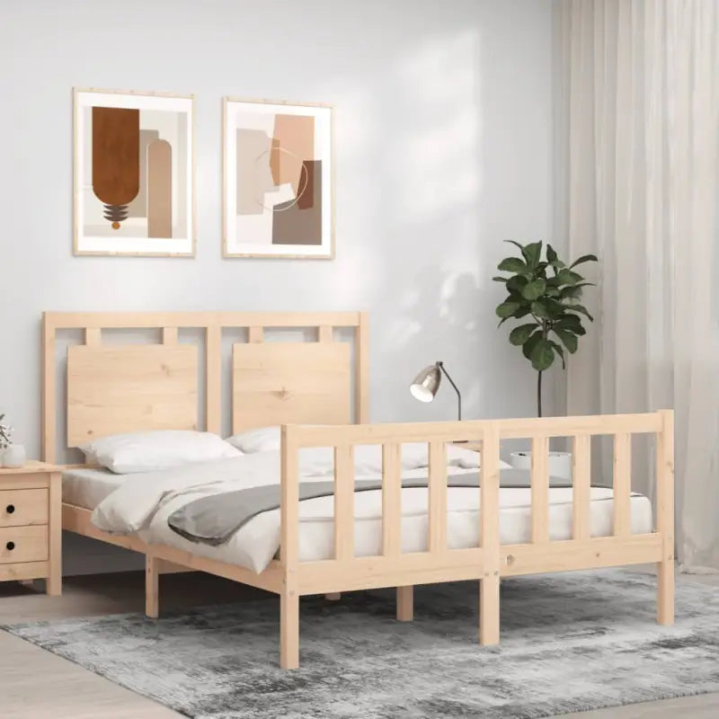 Massief Grenenhouten Bedframe voor een Natuurlijke en Gezonde Nachtrust - Naturel / 120 x 200 cm - Bedden & bedframes