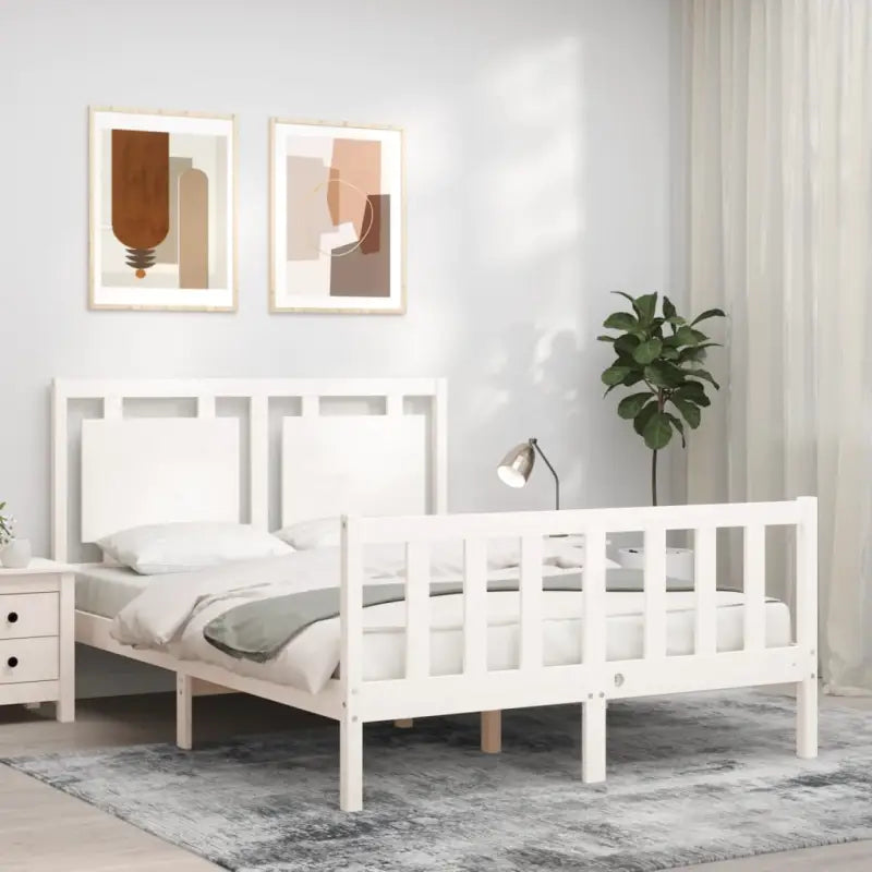 Massief Grenenhouten Bedframe voor een Natuurlijke en Gezonde Nachtrust - Wit / 120 x 190 cm - Bedden & bedframes