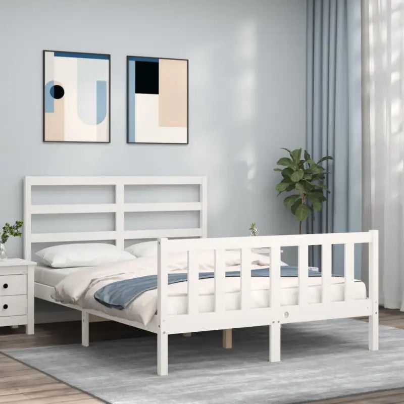 Massief grenenhouten bedframe voor een stevige en natuurlijke uitstraling - Wit / 120 x 190 cm - Bedden & bedframes