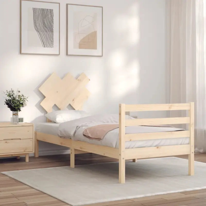 Massief grenenhouten bedframe voor een stilvolle en comfortabele slaapruimte - Naturel / 75 x 190 cm - Bedden &