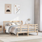 Massief grenenhouten bedframe voor goede nachtrust en natuurlijke stijl - Bruin / 140 x 190 cm - Bedden & bedframes