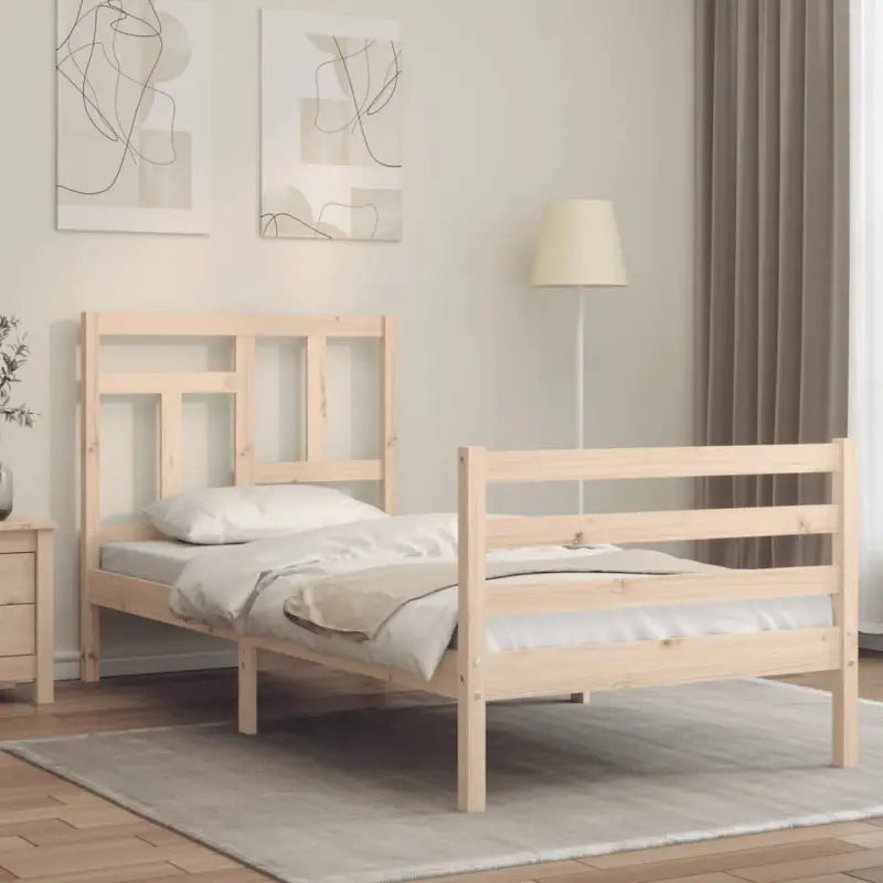 Massief Grenenhouten Bedframe voor Natuur en Comfort in Jouw Interieur - Naturel / 90 x 200 cm - Bedden & bedframes