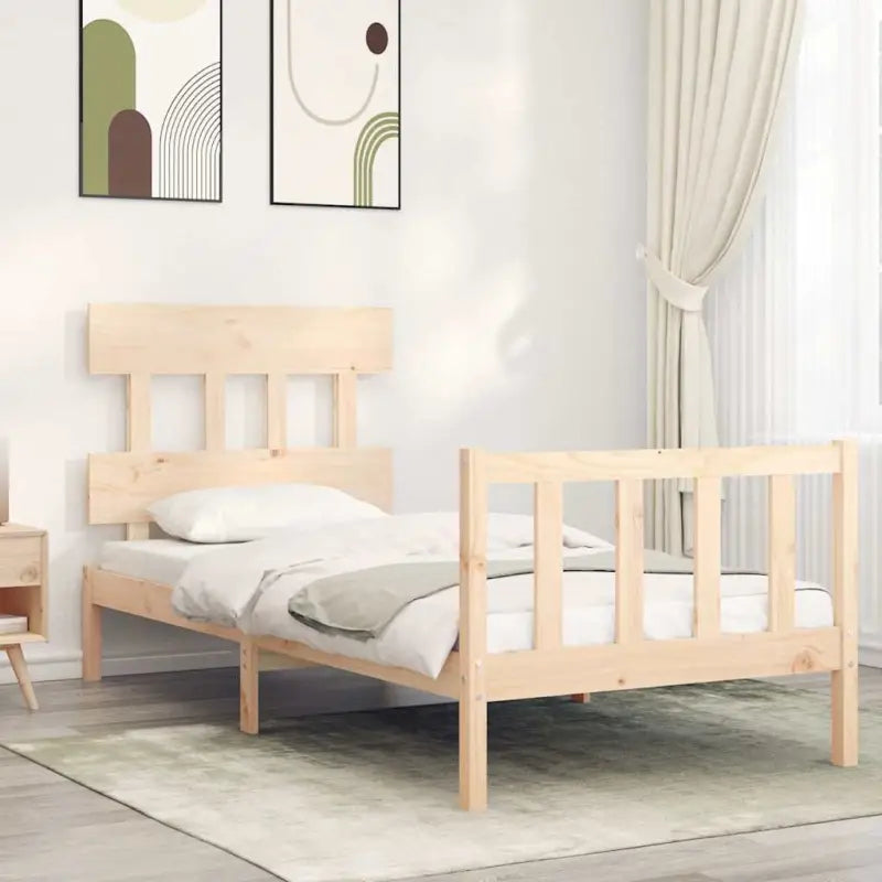 Massief Grenenhouten bedframe voor uitstekende ondersteuning en natuurlijk sfeer - Naturel / 90 x 190 cm
