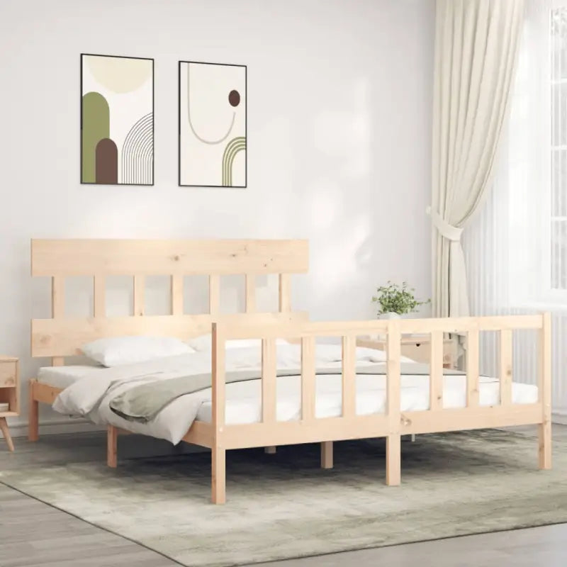 Massief Grenenhouten bedframe voor uitstekende ondersteuning en natuurlijk sfeer - Naturel / 150 x 200 cm