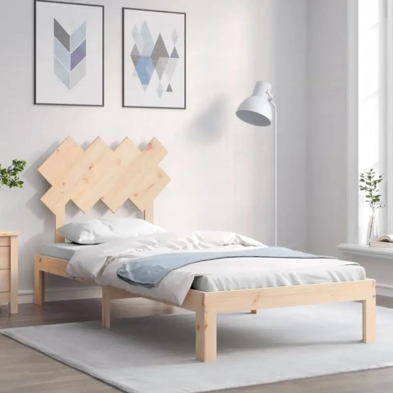 Massief Grenenhouten Bedframe voor Uitstekende Ondersteuning en Natuurlijke Looks - Naturel / 90 x 200 cm - Bedden &