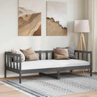 Massief grenenhouten multifunctionele slaapbank voor woonkamer en gastenvertrek - Grijs / 90 x 200 cm - Bedden &