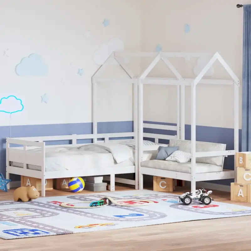 Massief Grenenhouten Slaapbank en Bank voor Slaapkamer en Woonkamer - Wit / 80 x 200 cm - Bedden & bedframes