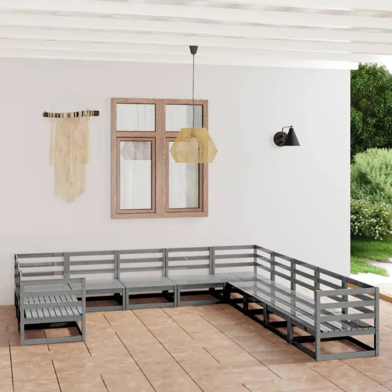 Massief Grenenhouten Tuinset voor Ontspanning en Gezelligheid - Grijs / Nee - Tuinsets