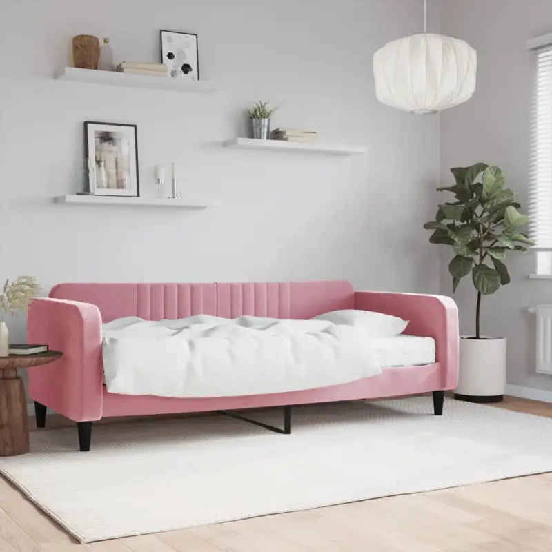 Massief hout 2-in-1 dagbed met modern ontwerp voor woon- of slaapkamer - Roze / 90 x 200 cm / met matras - Bedden &