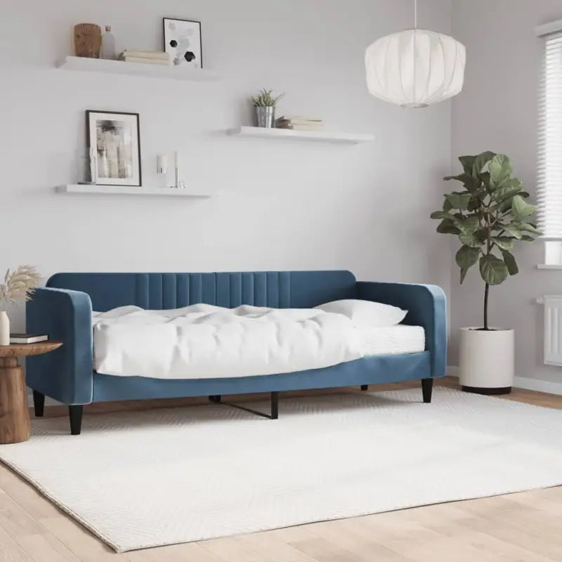 Massief hout 2-in-1 dagbed met modern ontwerp voor woon- of slaapkamer - Blauw / 80 x 200 cm / met matras - Bedden &