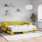Massief hout 2-in-1 dagbed met modern ontwerp voor woon- of slaapkamer - Geel / 80 x 200 cm / met onderschuifbed