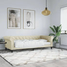 Massief hout 2-in-1 dagbed met modern ontwerp voor woonkamer of slaapkamer - Crème / 90 x 200 cm / zonder matras