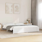 Massief hout bedframe van massief grenenhout met levering bevat - Wit / 200 x 200 cm - Bedden & bedframes