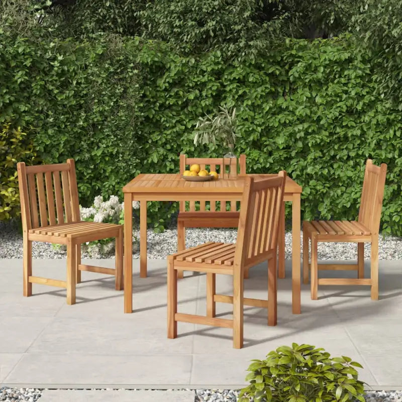 Massief houten tuinset met fijn geschuurd afwerking inclusief levering - 110 cm tafellengte / 4x stoel + tafel