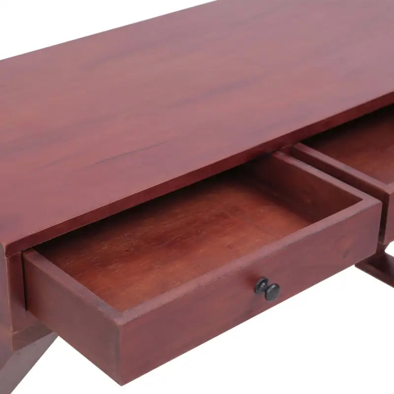Massief mahoniehout bureau met bruine afwerking en tijdloos design - Bruin / 115 x 47 x 77 cm - Bureaus