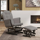 Massief Rubberwood Schommelstoel met Footrest voor Ontspanning en Voeden - Lichtgrijs / 1 - Schommelstoelen