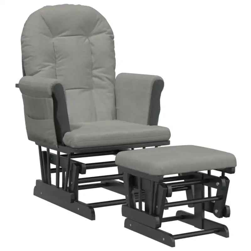 Massief Rubberwood Schommelstoel met Footrest voor Ontspanning en Voeden - Schommelstoelen