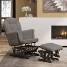Massief Rubberwood Schommelstoel met Footrest voor Ontspanning en Voeden - Donkergrijs / 1 - Schommelstoelen