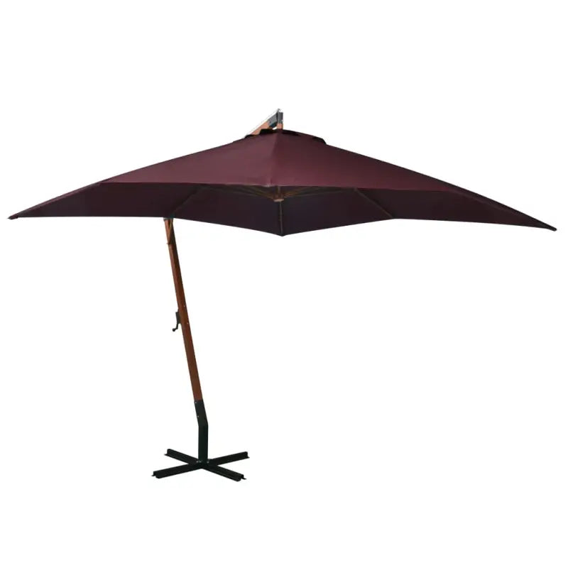 Massief vurenhout zweefparasols voor schaduw en UV-bescherming - Bordeauxrood / 3 x 3 m / 1 - Parasols en zonneschermen