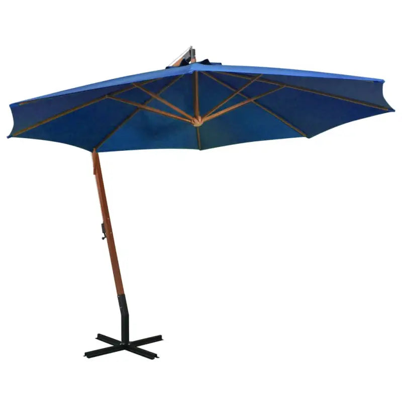 Massief vurenhout zweefparasols voor schaduw en UV-bescherming - azuurblauw / 3.5 x 2.9 m / 1 - Parasols