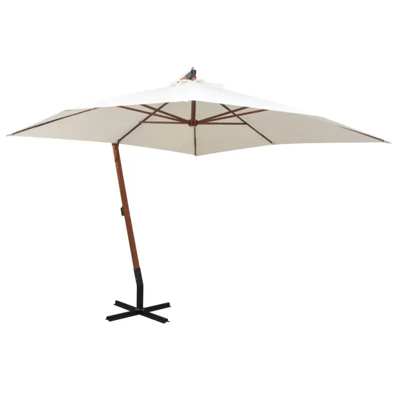 Massief vurenhout zweefparasols voor schaduw en UV-bescherming - Wit / 3 x 3 m / 1 - Parasols en zonneschermen