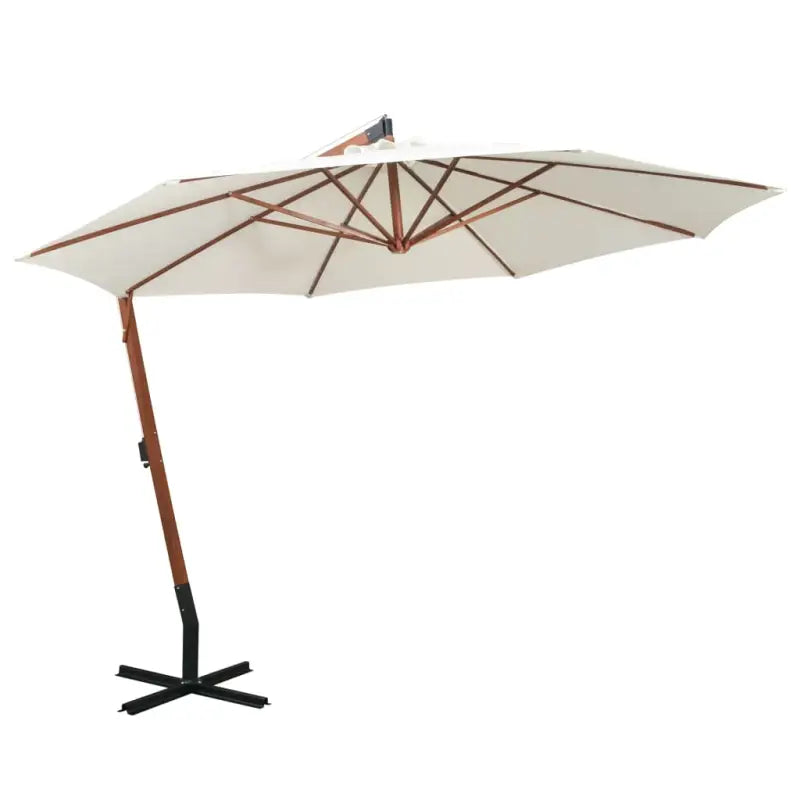 Massief vurenhout zweefparasols voor schaduw en UV-bescherming - Wit / 3.5 x 2.9 m / 1 - Parasols en zonneschermen