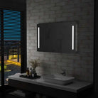 Mat witte badkamerspiegel met LED verlichting inclusief levering bevat - 100 x 60 cm / 1 - Spiegels