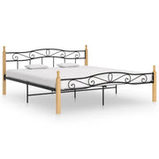 Metaal en massief eikenhout bedframe voor een warme slaapkamer sfeer - Bedden & bedframes