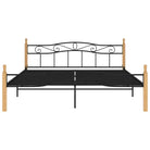 Metaal en massief eikenhout bedframe voor een warme slaapkamer sfeer - Bedden & bedframes