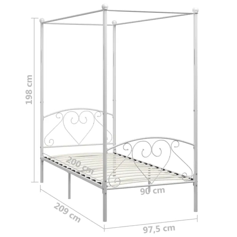 Metaal Hemelbedframe met Gordijnophang voor Een Elegante Slaapkamer - Bedden & bedframes
