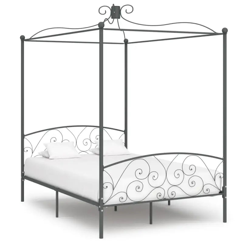 Metaal hemelbedframe voor een elegante slaapkamer uitstraling - Grijs / 140 x 200 cm - Bedden & bedframes
