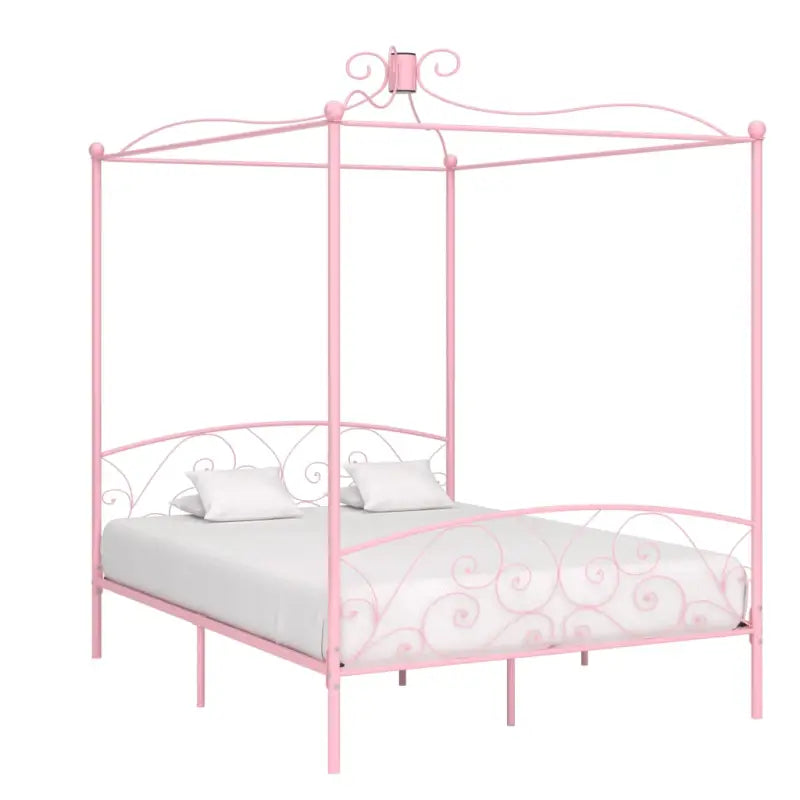 Metaal hemelbedframe voor een elegante slaapkamer uitstraling - Roze / 180 x 200 cm - Bedden & bedframes