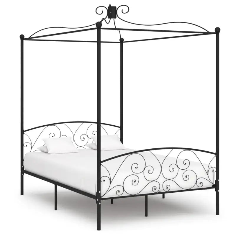 Metaal hemelbedframe voor een elegante slaapkamer uitstraling - Zwart / 120 x 200 cm - Bedden & bedframes