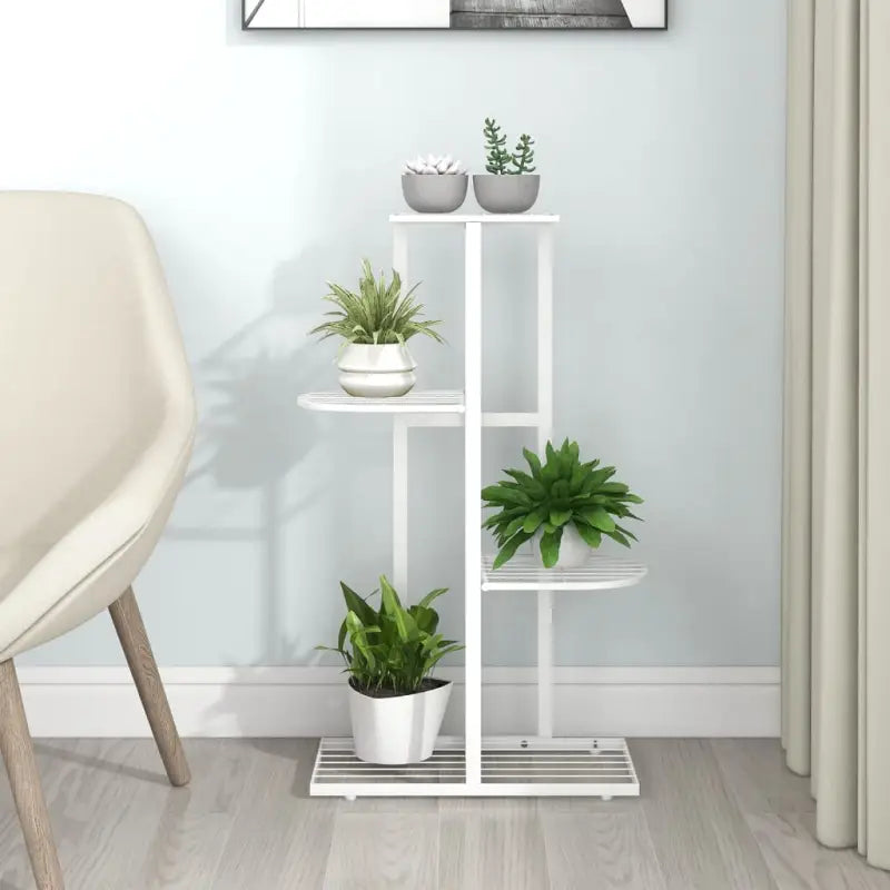 Metaal plantenstandaard voor decoratie en display - Wit / 43 x 22 x 76 cm / 1 - Plantenstandaarden