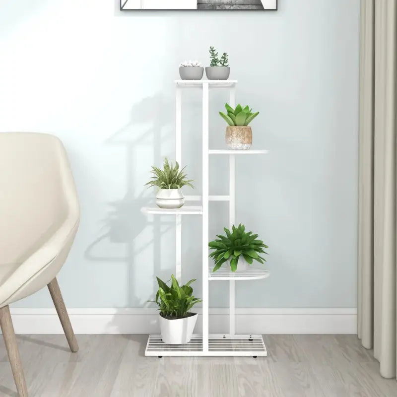 Metaal plantenstandaard voor decoratie en display - Wit / 43 x 22 x 98 cm / 1 - Plantenstandaarden