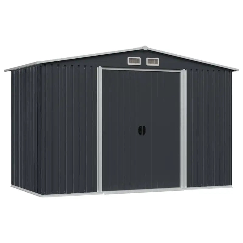 Metaal Tuinberging met ventilatiepunten voor gereedschap en materialen - Antraciet / 1 - Tuinhuizen